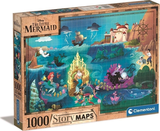 Picture of Clementoni Puzzle 1000 elementów Story Maps Mała Syrenka