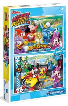 Attēls no Clementoni Puzzle 2x20el Myszka Mickey i wyścigi (07034)