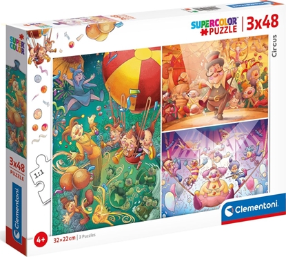 Attēls no Clementoni Puzzle 3x48 Super Kolor Te Circus