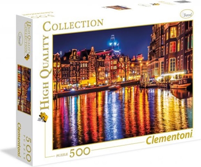 Изображение Clementoni Puzzle 500 elementów Amsterdam nocą (35037)