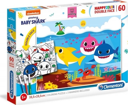 Attēls no Clementoni Puzzle 60 HappyColor Double Face Baby Shark