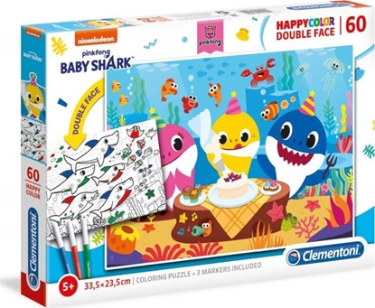 Attēls no Clementoni Puzzle 60 HappyColor dwustronne Baby Shark