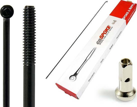 Изображение Cn Spoke Szprychy CNSPOKE STD14 2.0-2.0-2.0 stal nierdzewna 222mm czarne + nyple 144szt. - CN-STD222C