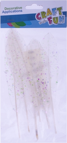 Picture of Craft with Fun CF OZDOBA DEK PIORKA 17-22CM 6SZT KONFETT 20/600