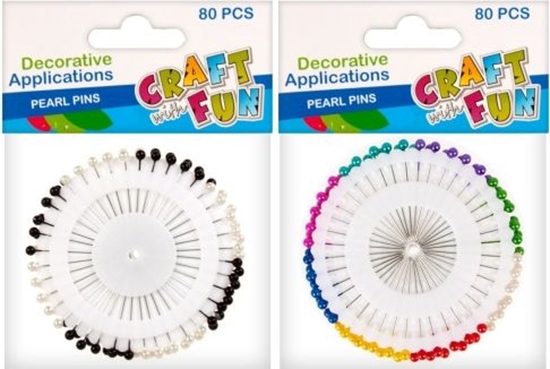 Изображение Craft with Fun Ozdoba Dekoracyjne Szpilki Pery Opakowanie 80 (PN022/023)