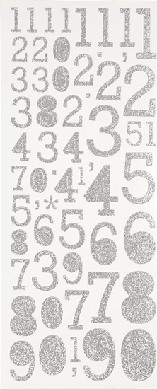 Picture of Creativ Company Naklejki brokatowe Srebrne Cyfry