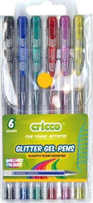 Attēls no Cricco Długopisy żelowe brokatowe 6 kolorów CRICCO