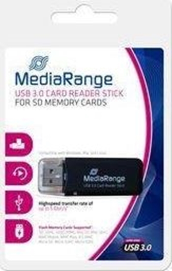 Изображение Mediarange USB 3.0 Speicherkartenleser-Stick, schwarz