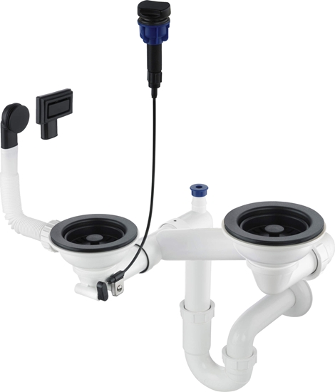 Изображение Syfon Deante Syfon Space Saver do zlewozmywaków granitowych 1,5 i 2-komorowych