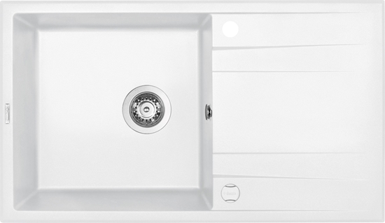 Изображение Zlewozmywak Deante . ERIDAN ALABASTER GRANIT 1K Z/O 860X500X190 + SPACE SAVER