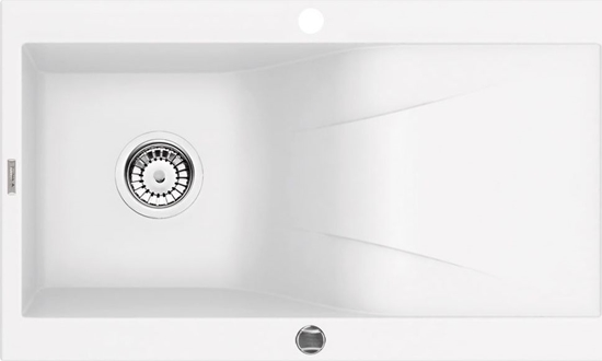 Изображение Zlewozmywak Deante . RAPSODIA ALABASTER GRANIT 1-K Z/O 860x500x210, 3,5" + OSPRZT SPACE SAVER