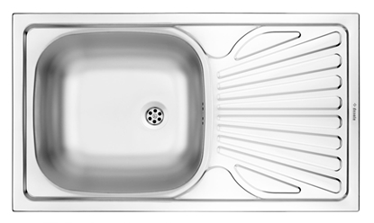 Изображение Zlewozmywak Deante  Techno 1-komorowy z ociekaczem 76x43cm stal len + osprzt (ZMU 3110)
