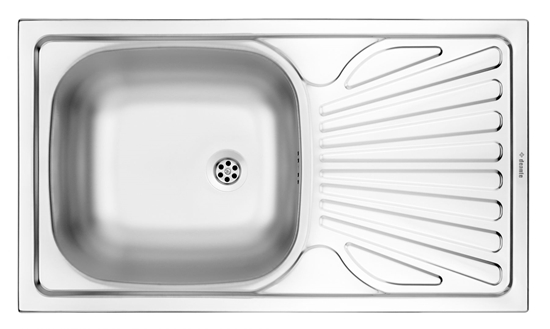 Изображение Zlewozmywak Deante  Techno 1-komorowy z ociekaczem 76x43cm stal len + osprzt (ZMU 3110)