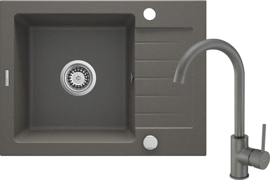 Изображение Zlewozmywak Deante Zorba  granitowy z bateri 1-komorowy z ociekaczem