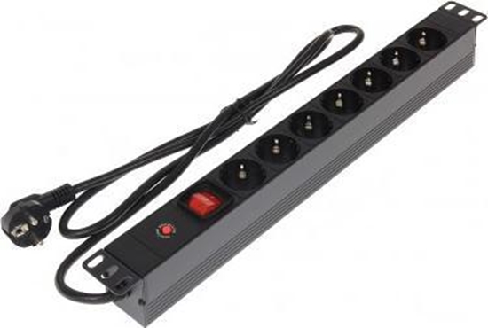 Изображение Delta Listwa zasilajca 19" 1U 7x Schuko (L19/7F)