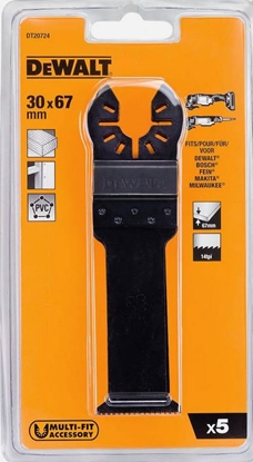 Изображение Dewalt Brzeszczot do cicia twardego drewna 30x67mm 5szt. - DT20724