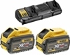 Picture of Dewalt DEWALT.ZESTAW FLEXVOLT 2x9.0Ah + ADOWARKA PODWÓJNA 4A DCB132X2-QW