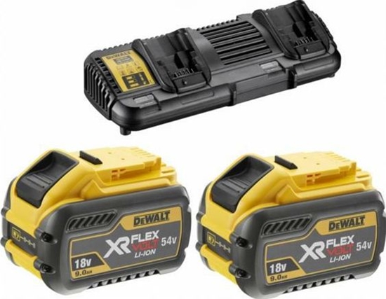 Picture of Dewalt DEWALT.ZESTAW FLEXVOLT 2x9.0Ah + ADOWARKA PODWÓJNA 4A DCB132X2-QW