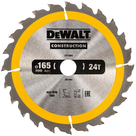 Изображение Dewalt Pia tarczowa 165x20mmx24z - DT1934-QZ
