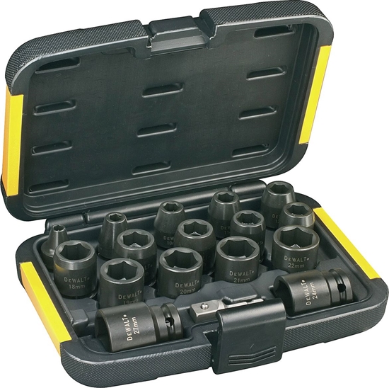 Изображение Dewalt Zestaw nasadek udarowych 6-ktnych 1/2" 6-27mm 17szt. (DT7506-QZ)