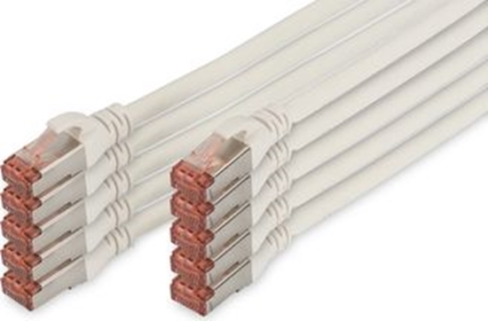 Picture of Digitus Patchcord CAT6, S-FTP, 0.25m, 10 sztuk (DK-1644-0025-WH-10)