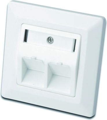 Изображение Digitus Wallplate for Keystone Modules, German type, middle plate 50x50 mm, frame 80x80 mm