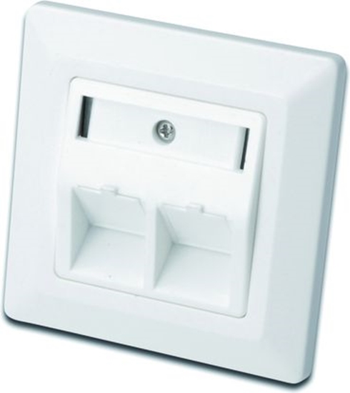 Picture of Digitus Wallplate for Keystone Modules, German type, middle plate 50x50 mm, frame 80x80 mm