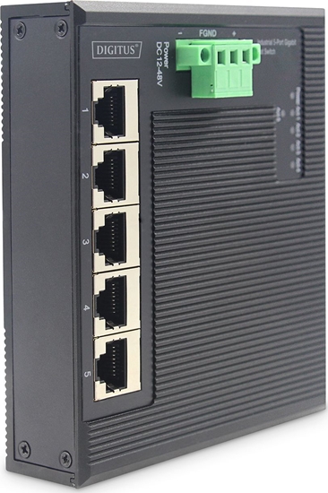Изображение Digitus 5 Port Gigabit Ethernet Network Switch Switch, Flat, Industrial, Unmanaged
