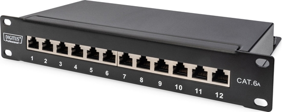 Picture of Digitus CAT 6A Patch Panel, shielded, 12-Port, 1HE, 10\", black