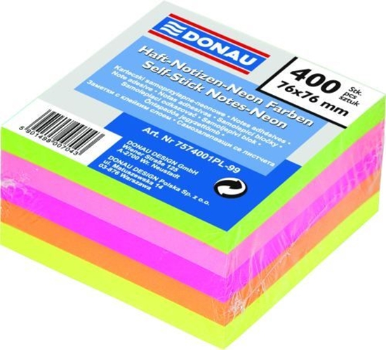 Picture of Donau Karteczki samoprzylepne 76x76mm neonowe 400 kart. (14K040X)