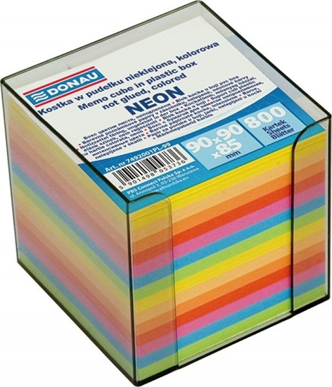 Picture of Donau NOTATNIK KOSTKA W PODAJNIKU DONAU 95X95X95MM MIX KOLORÓW NEONOWYCH