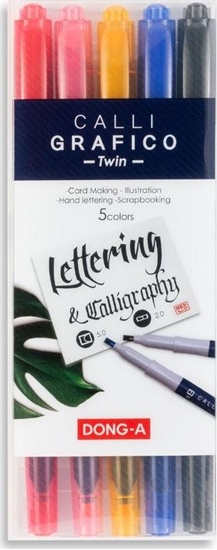 Picture of Dong-A Pisaki do kaligrafi dwustronne cite 5 kolorów