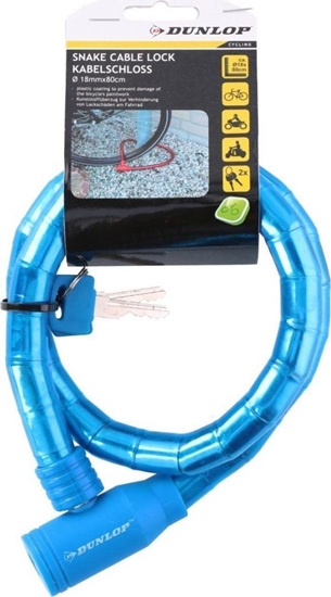 Picture of Dunlop Zapicie rowerowe spiralne na klucz 1.8x80cm - niebieski