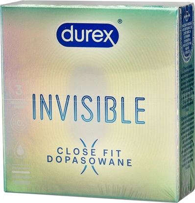 Attēls no Durex  Durex Prezerwatywy Invisible Close Fit - dopasowane 1op.-3szt