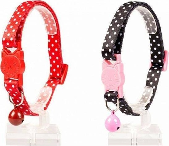 Picture of Duvo+ OBROA KOT W KROPKI Z DZWONKIEM 20-30cm/ 10mm CZERW/CZARNA 11166