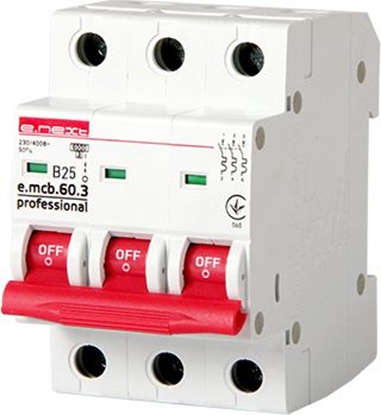 Picture of E.NEXT Wycznik nadprdowy e.mcb.pro.60 3P B25A 6KA (EX-P041028)