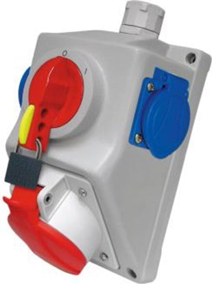 Изображение Elektromet Zestaw instalacyjny z gniazdem 4P 1x 2P+Z L-0-P 16A IP54 C16-48.1 (971613)