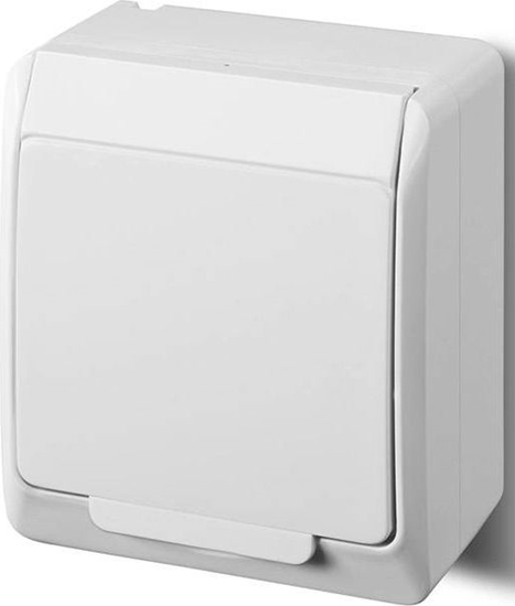 Изображение Elektro-Plast HERMES Gniazdo pojedyncze z/u 2P+Z SCHUKO IP44 biae (0324-02)