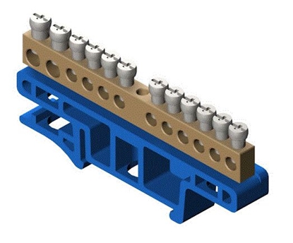 Picture of Elektro-Plast Listwa zaciskowa na szyn 12-torowa niebieska TH35 2N LZ-12/N (0921-00)