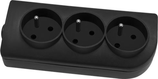 Picture of Elgotech Rozganik do przeduacza 3-gniazda z/u czarny GN-30-2
