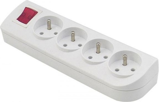 Picture of Elgotech Rozganik do przeduacza z wycznikiem 4-gniazda z/u biay GN-40W