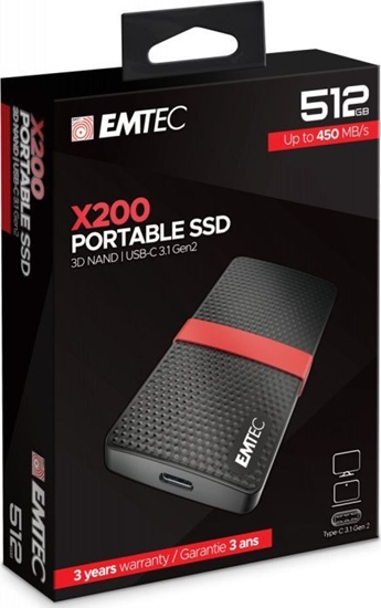 Picture of Emtec SSD 3.2Gen1 X200 512GB Portable retail