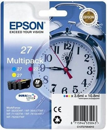 Picture of Epson Alarm clock 27XL DURABrite Ultra ink cartridge 1 pc(s) Original High (XL) Yield Cyan, Magenta, Yellow