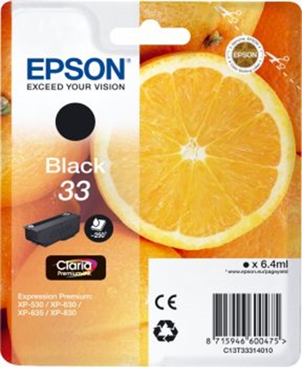 Attēls no Epson Oranges C13T33314010 ink cartridge 1 pc(s) Original Black