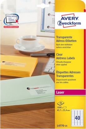 Picture of etykieta laserowa Zweckform 45,7 x 25,4 mm papier przezroczysty