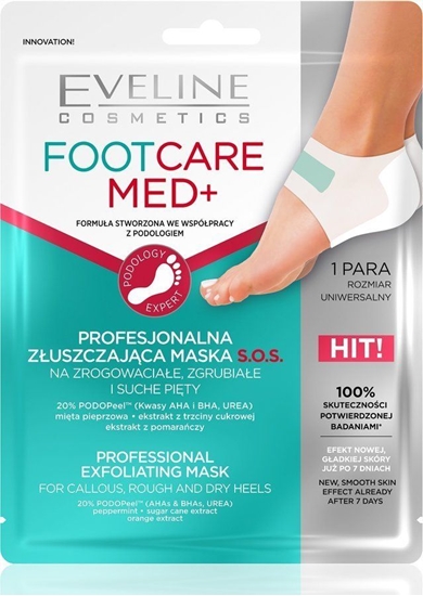 Изображение Eveline Eveline Foot Care Med+ Profesjonalna Zuszczajca Maska pachtowa S.O.S na pity 1 para