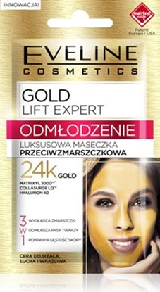 Attēls no Eveline Gold Lift Expert Odmodzenie Maseczka przeciwzmarszczkowa luksusowa - saszetka 2x5ml
