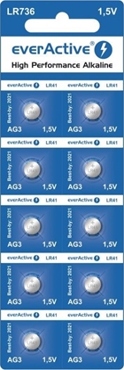 Attēls no EverActive Alkaline LR736 AG3 / LR41 / 1.5V Batteries (10pcs)