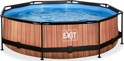 Изображение EXIT Wood pool ø300x76cm with filter pump - brown