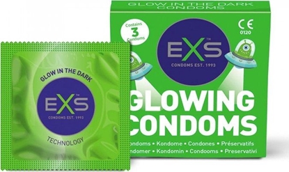 Picture of EXS EXS Glowing Condoms prezerwatywy wiecce w ciemnoci 3szt.